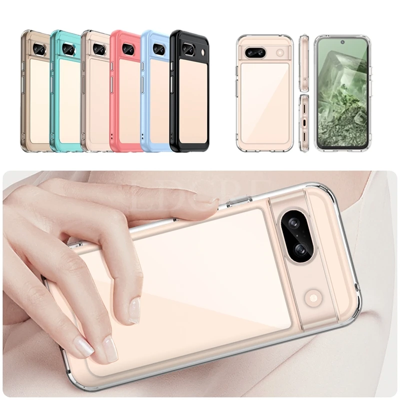 

For Google Pixel 8a Case Luxury Silicone Clear Bumper Shell Pixel 8a Cover TPU Shockproof Transparent Case Pixel 8a 8 Pro Case