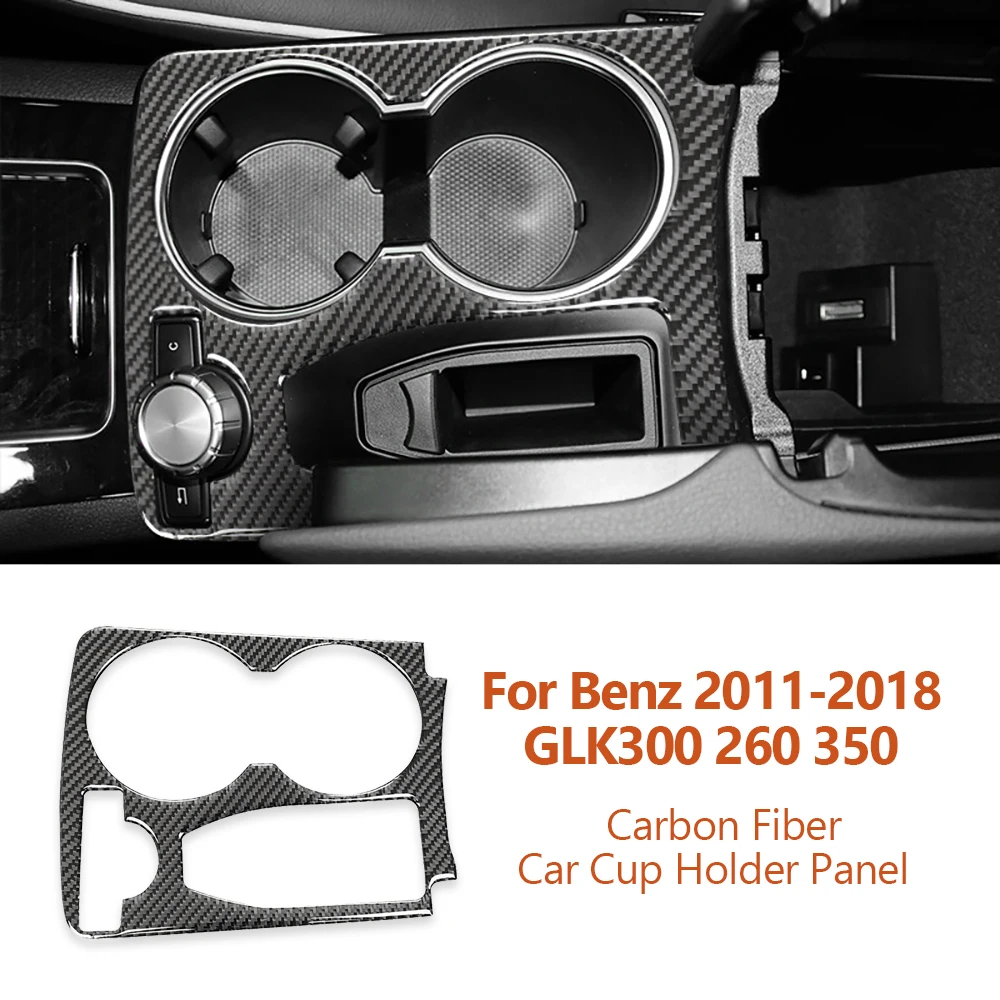 

Для Mercedes Benz 2008-2015 GLK GLK300 260 350, автомобильный держатель стакана из углеродного волокна, декоративные наклейки, автомобильные аксессуары для интерьера
