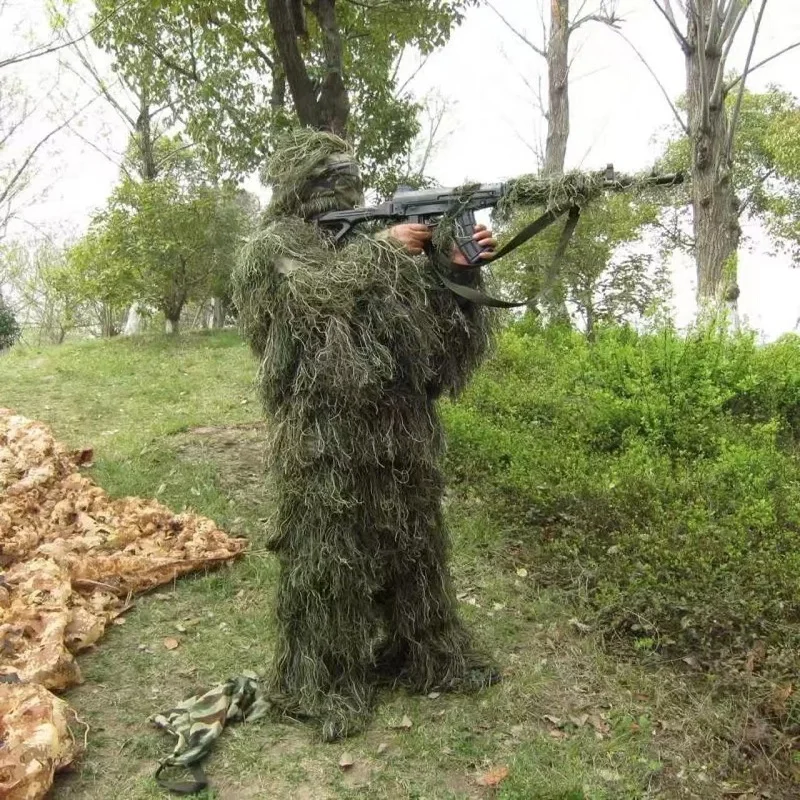 Ghillie Suit Ghillie Suit Hunter Hunting Woodland 3D Bionic Leaf Camouflage Clothing