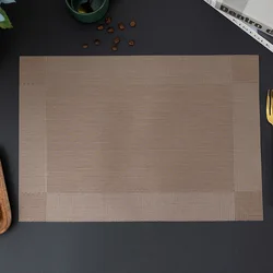 Set of Washable Vinyl Dining Table Placemats - Durable and Easy-to-Clean Table Pads - 30X45CM (4PC) (B-Camel)