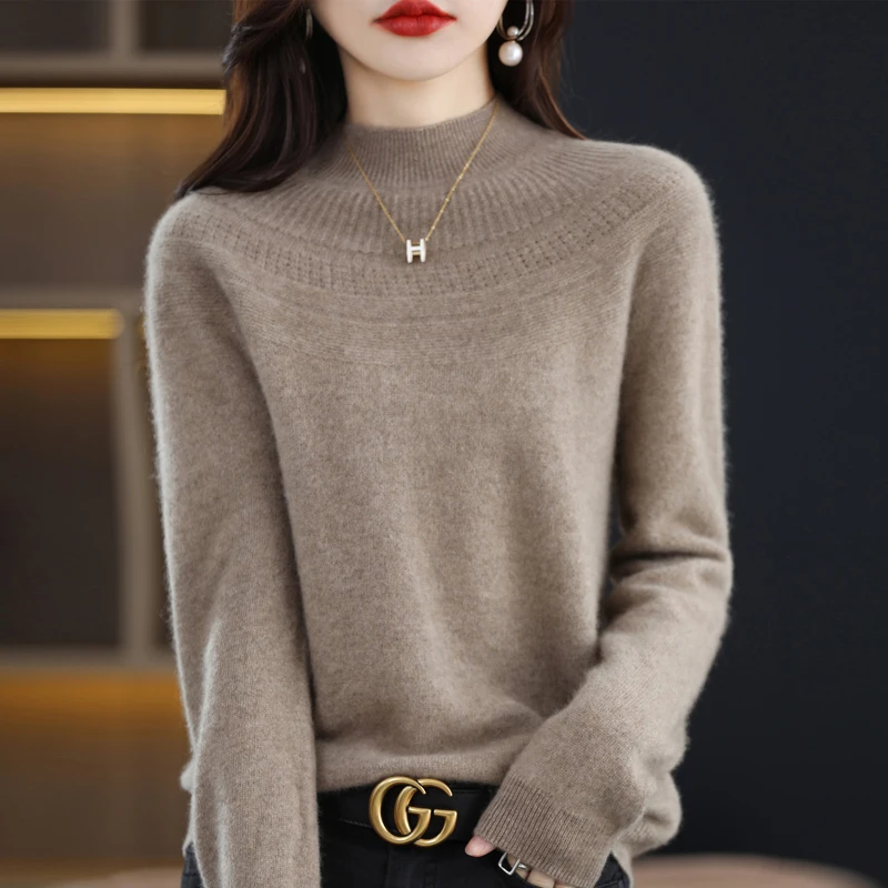 Knitted Sweater Ready to Wear Hollowed Out Wool Sweater Commuting Top Lyer Sweater 2024 Autumn/winter New Women's Item Wholesale 6