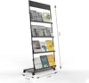 Magazine Rack,Floor-Standing 4-Layer with Wheels,Brochure Display Stand,High-hardness metal for Exhibitions, Office 2
