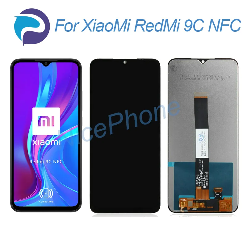 Для RedMi 9C NFC LCD дисплей кодирующий преобразователь сенсорного экрана в сборе Замена 6,53 