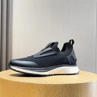 Luxury Men's Mesh Knitted Breathable Sneakers Platform Wear-Resistant Non-Slip Soft Sole Daily Outdoor Sports Shoes Cozy Slip-On 1