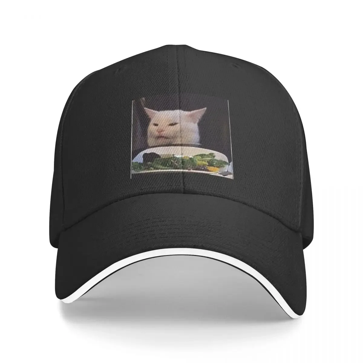 

Smudge cat meme. Schifomado. T-Shirt Baseball Cap black Visor Golf Men Women's