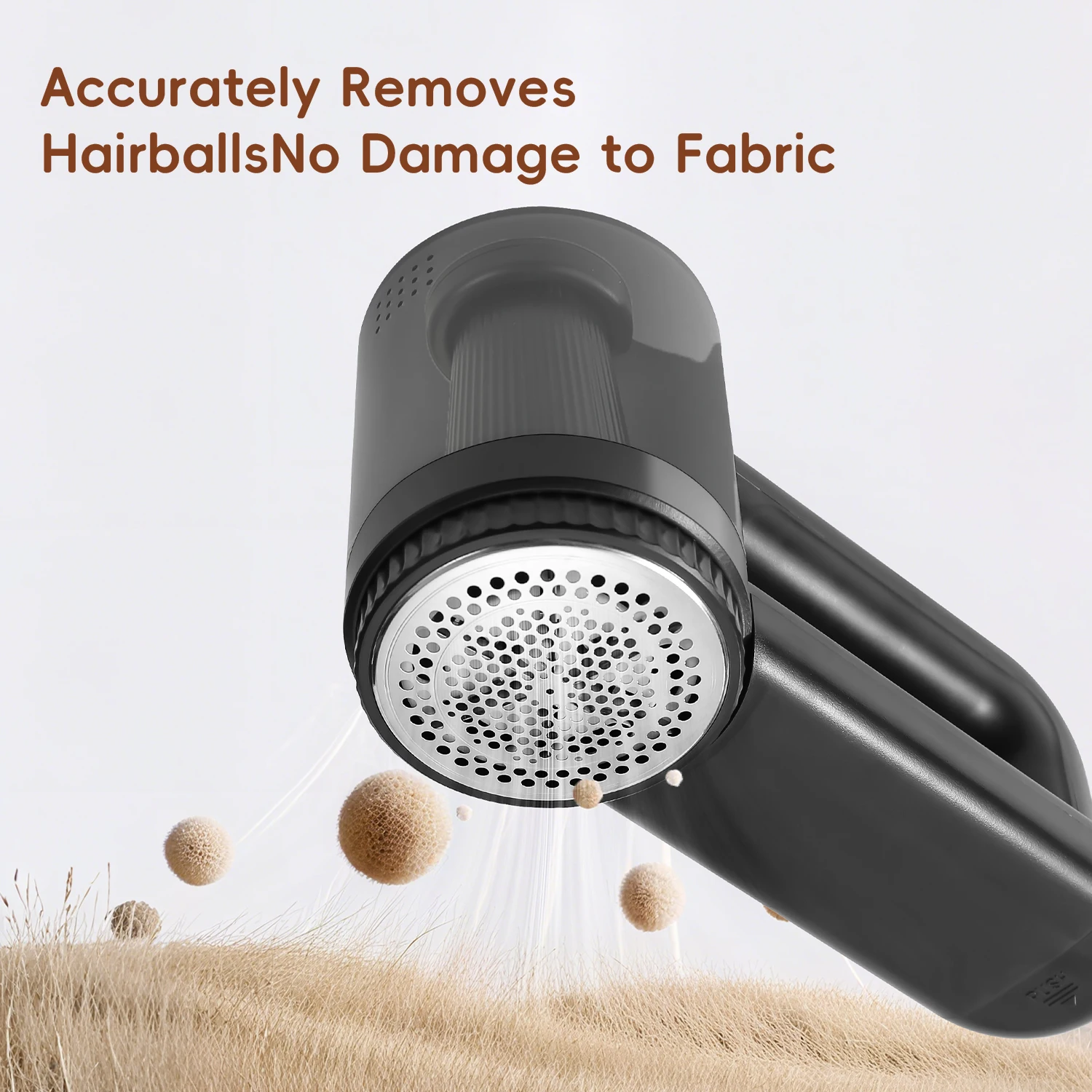 Rechargeable portable electric hairball trimmer, electric fabric hair removal device, with digital display and 3-speed adjustmen