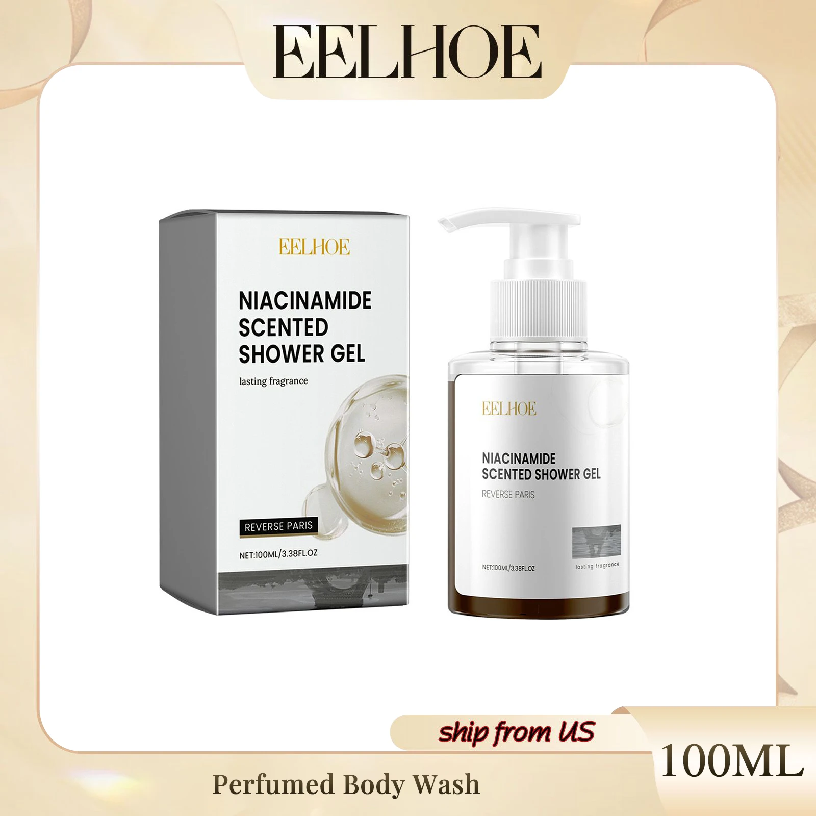 Eelhoe Perfumed Body Wash Gel Body Cleanses Exfoliates Brightening Complexion Delicate Pores Moisturizing Repair Wash