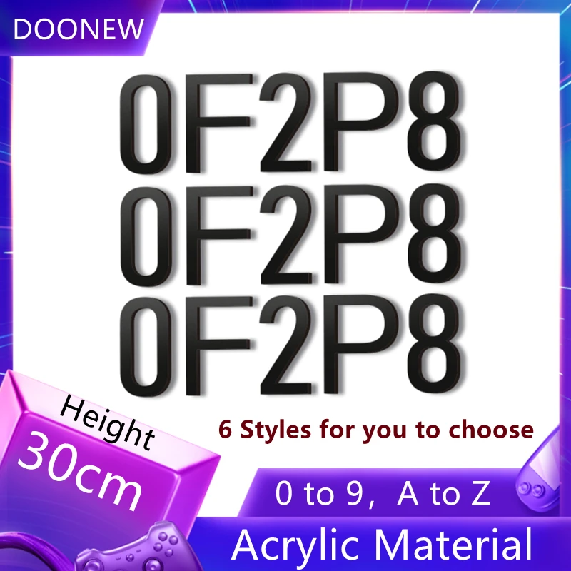 30Cm Black House Number Door Plate Lettere Inglesi 3D Numeral Decor Numeri Di Indirizzo Hotel Flat Stickers Mobili In Plastica Abs