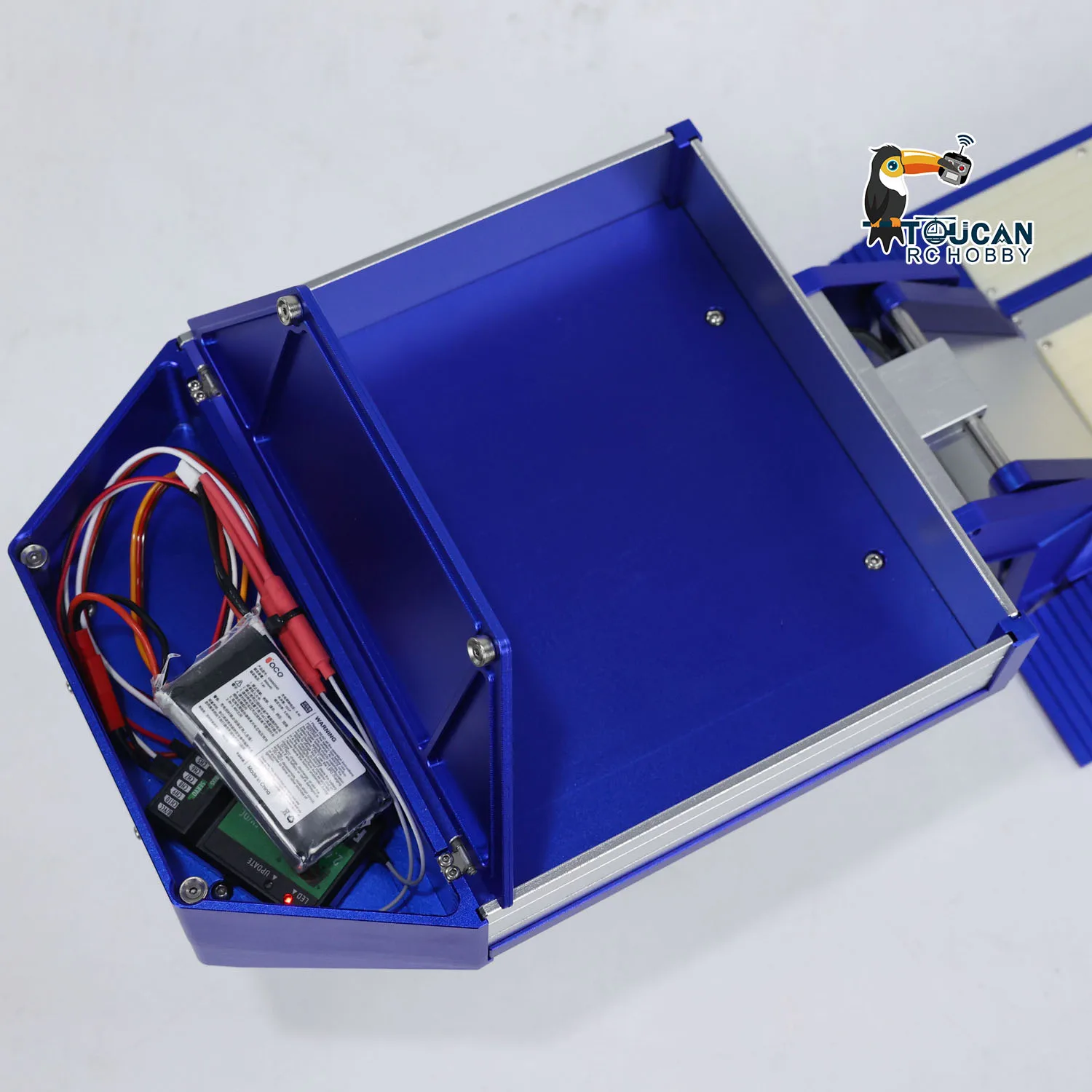 DG-999 RC 1/14 Heavy Trailer 4 Axles CNC Gooseneck Trailers for DIY Tractor Truck Model with Light System Servo ESC TH23977 5