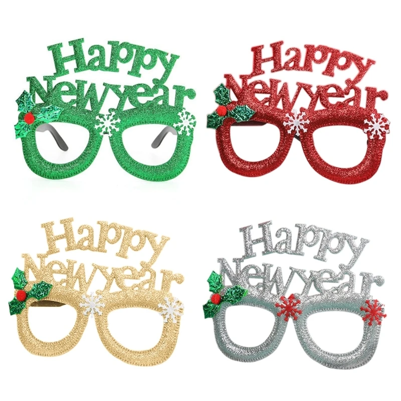 

Happy New Year Glasses Christmas Cloth Glasses Photo Props for Teens Adult
