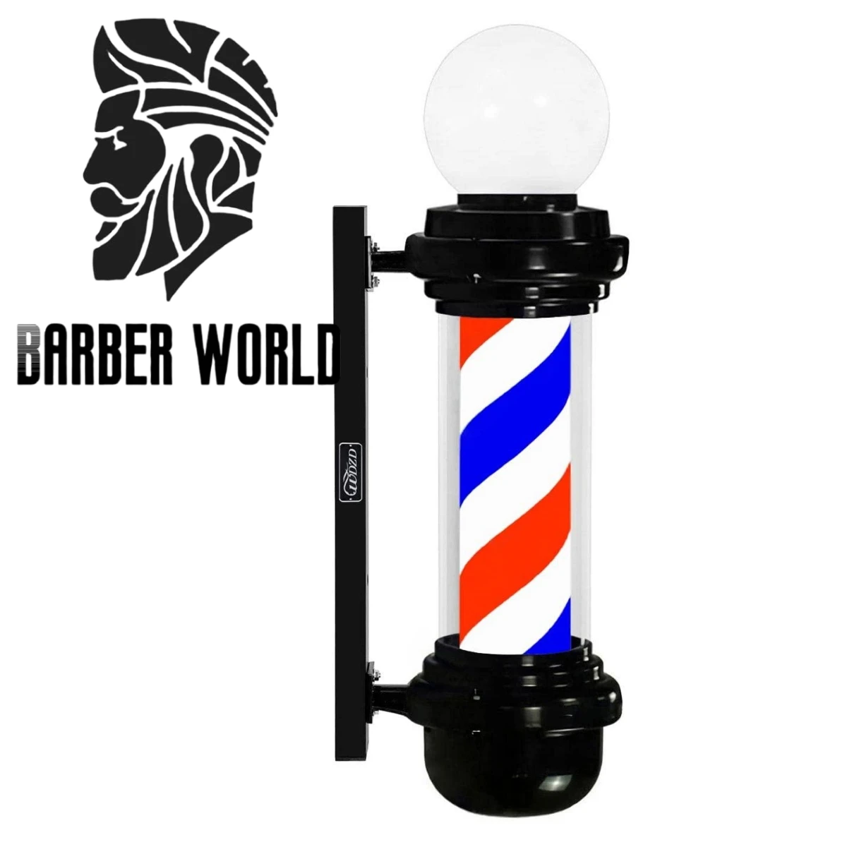 27''Barber Pole Hair Salon Open Sign Barbiere Rosso Bianco Blu Strisce Led Montaggio A Parete Luce Rotante Ip54 Impermeabile Risparmia Energia
