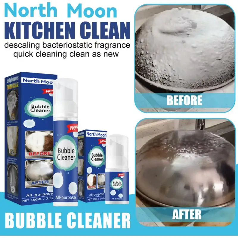 10030mlAllpurposeBubbleCleanerFoamCleaningMousseKitchenGrease