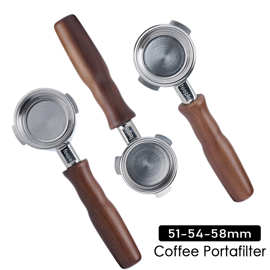 

51/54/58mm Coffee Bottomless Portafilter For Breville Delonghi E61 Filter Basket Replacement Espresso Machine Accessories