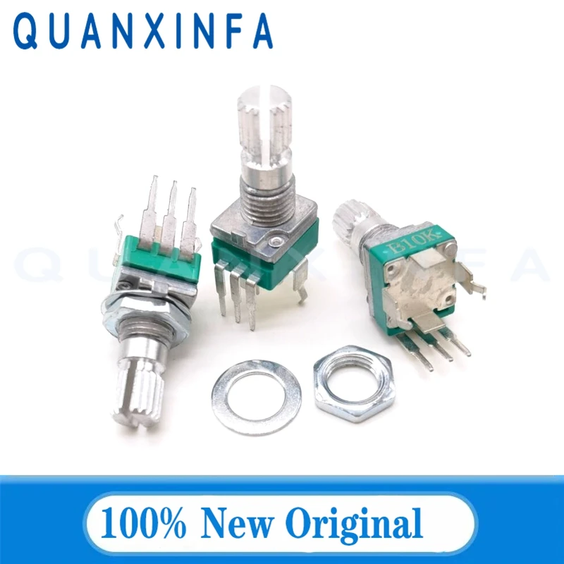 5PCS Vertical single R097 RK097 precision potentiometer bracket handle 15mm no gear 3 feet B10K 2K 5K 50K 250K 100K 500K multiturn potentiometer linear potentiometer rotary potentiometer potentiometer kit trimmer potentiometer adjustable resistor potentiometer knobs electronic components