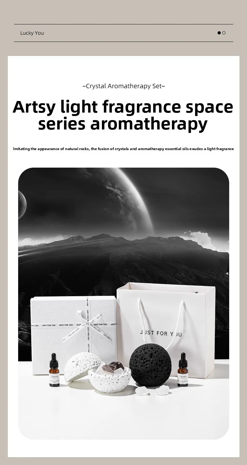 Volcano rock aromatherapy crystal diffuser essential oil household indoor long-lasting light fragrance fireless aromatherapy