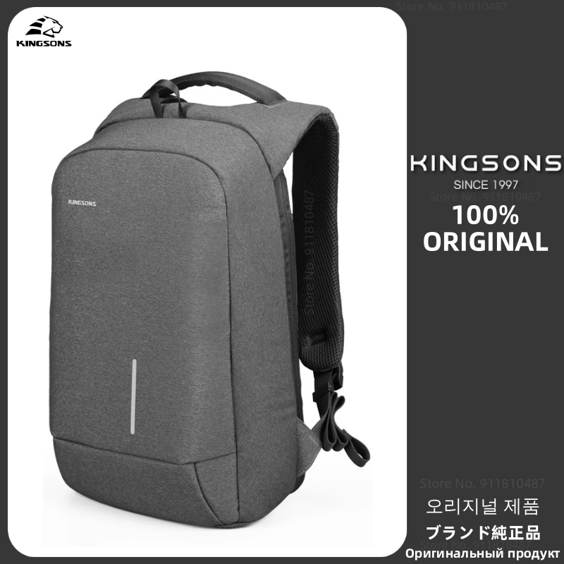 

Kingsons Men's Laptop Backpacks Ultralight External USB Charging Laptop Backpack For Male Business Travel Anti-theft Backpack