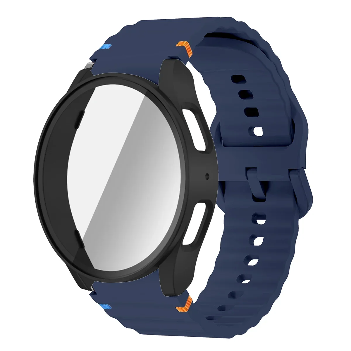 Enhanced Silicone Band and Bumper Case with Tempered Glass Screen Protector