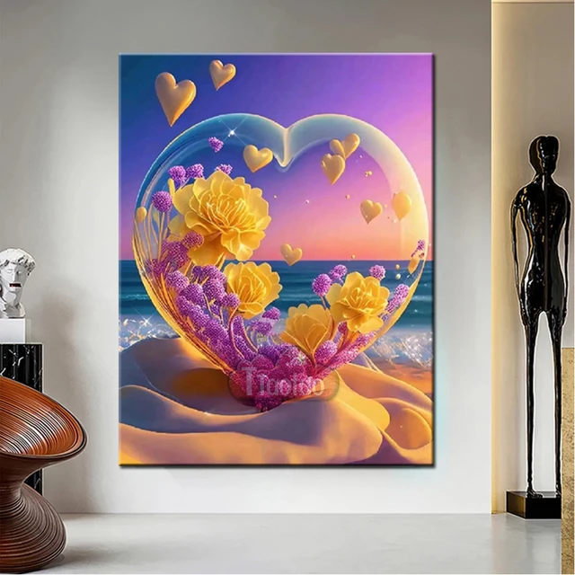 Diamond Painting Set for Adult, Heart Shaped Painting, Art, Full Circular  Craft Canvas, Home Wall Decoration, 5D - AliExpress