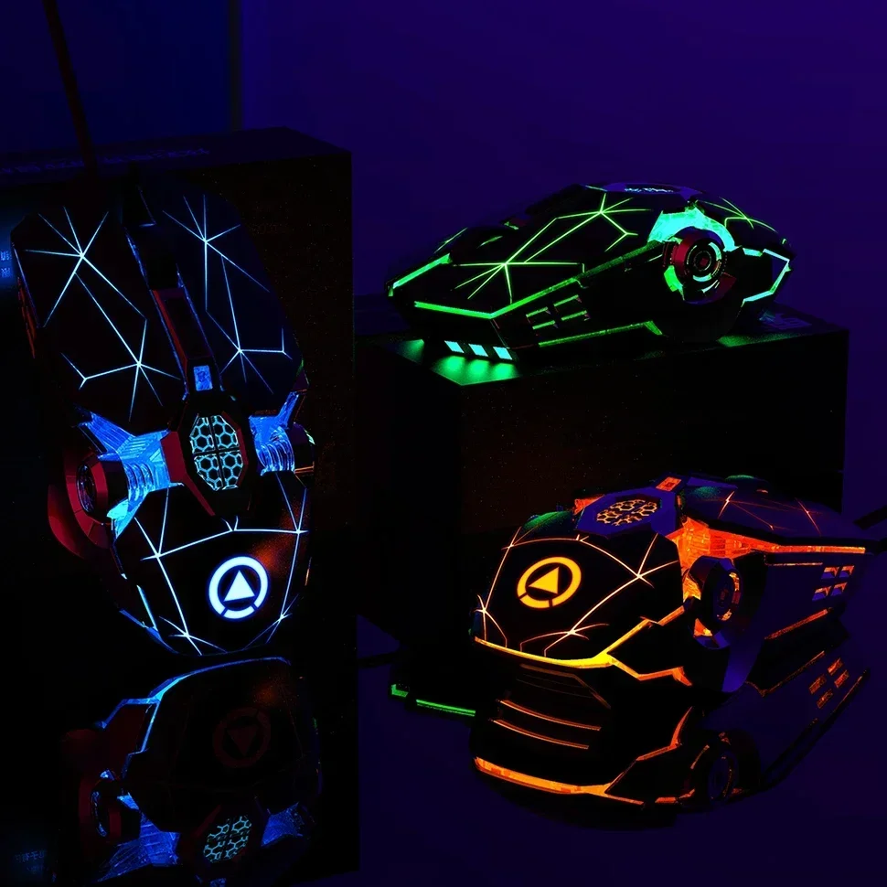 Gaming Mouse Wired 3200dpi 7 Buttons Backlit Support Macro Definition Silent
