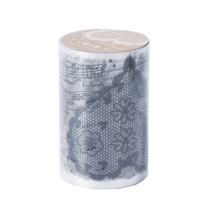 Yoofun 6x200cm The Dream of Lace Heart Shape Masking Tape Vintage PET Tape Creative DIY Journal Scrapbook Collage Stationery 5