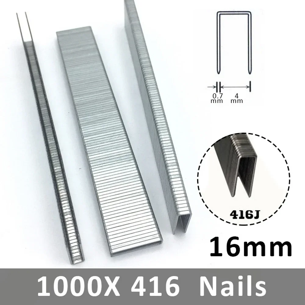 .1000Pcs 422J U-shaped Staples for Framing Tacker Electric Nail Staple Gun Steel Nail for DIY Woodworking Carpentry Wardrobe Too