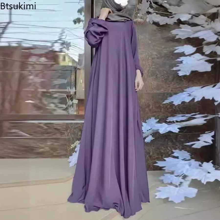 2024 Fashion Muslim Turkey Abaya for Women Solid Long Dresses Hijab Arabic Modest Robe Ramadan Maxi Sundress Dubai Abayas Femme