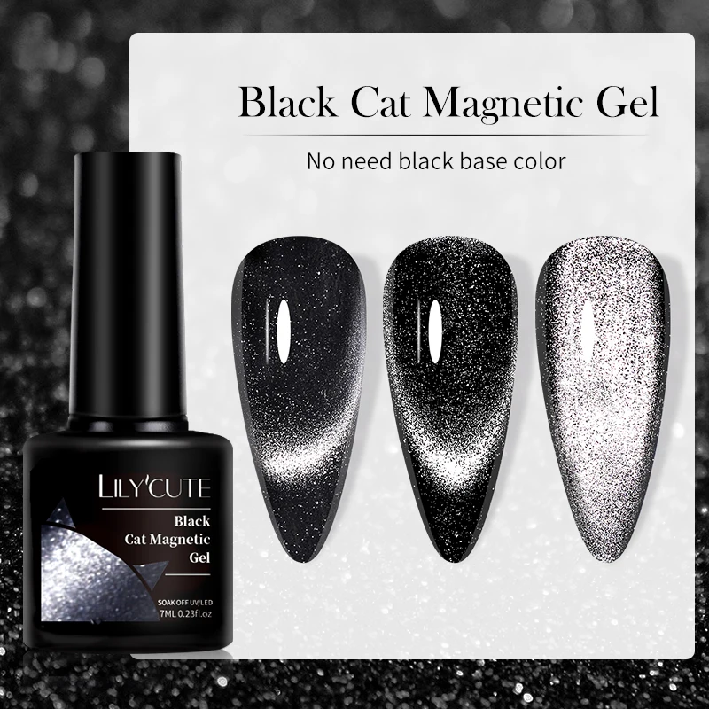 LILYCUTE 7ML Black Crystal Cat 5
