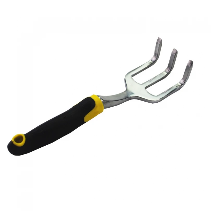 Farming Rake Aluminum Alloy Garden Rake Gardening Tool Three Claw Loosening Soil Three Tooth Rake Digging Tool for Removing Weeds