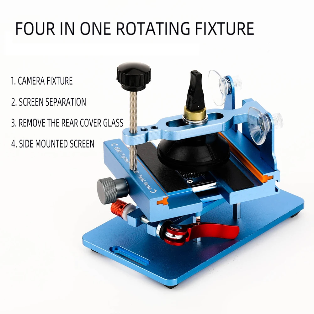 4 in 1 Cellphone Repair Kit 360° Rotating Clamp Screen Separator Fixed Screen Removal Tool Glass Back Cover Remover for iPhone