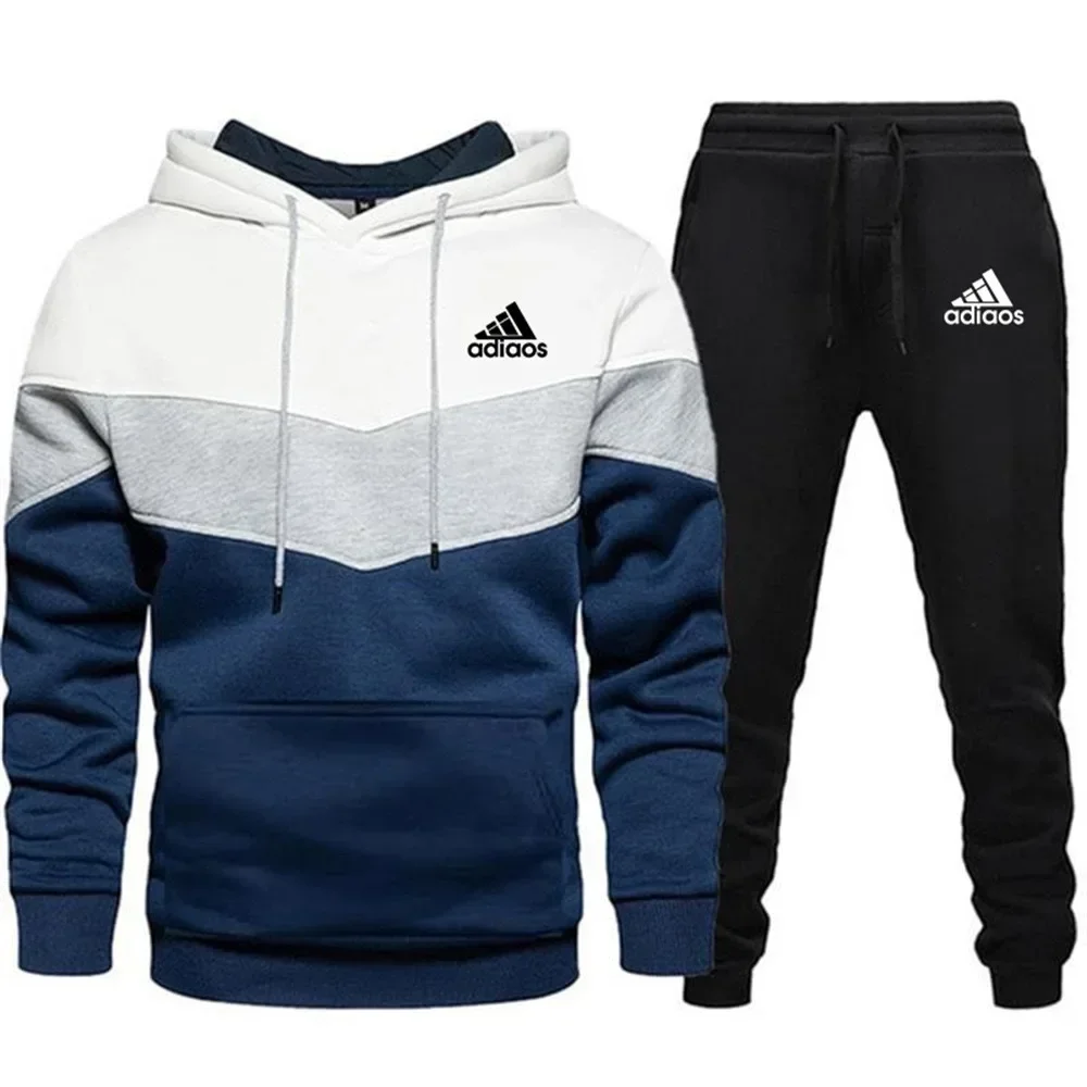 

2022 new printed men's clothing fashion pullover hoodie + trousers two-piece street spring and autumn leisure sportswear suit