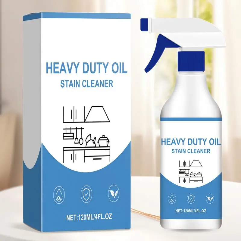 Oil Stain Cleaner Grease Stain Remover 120ml Kitchen Grease Foam Cleaner Oil Stains Degreaser Household Spray For Grills
