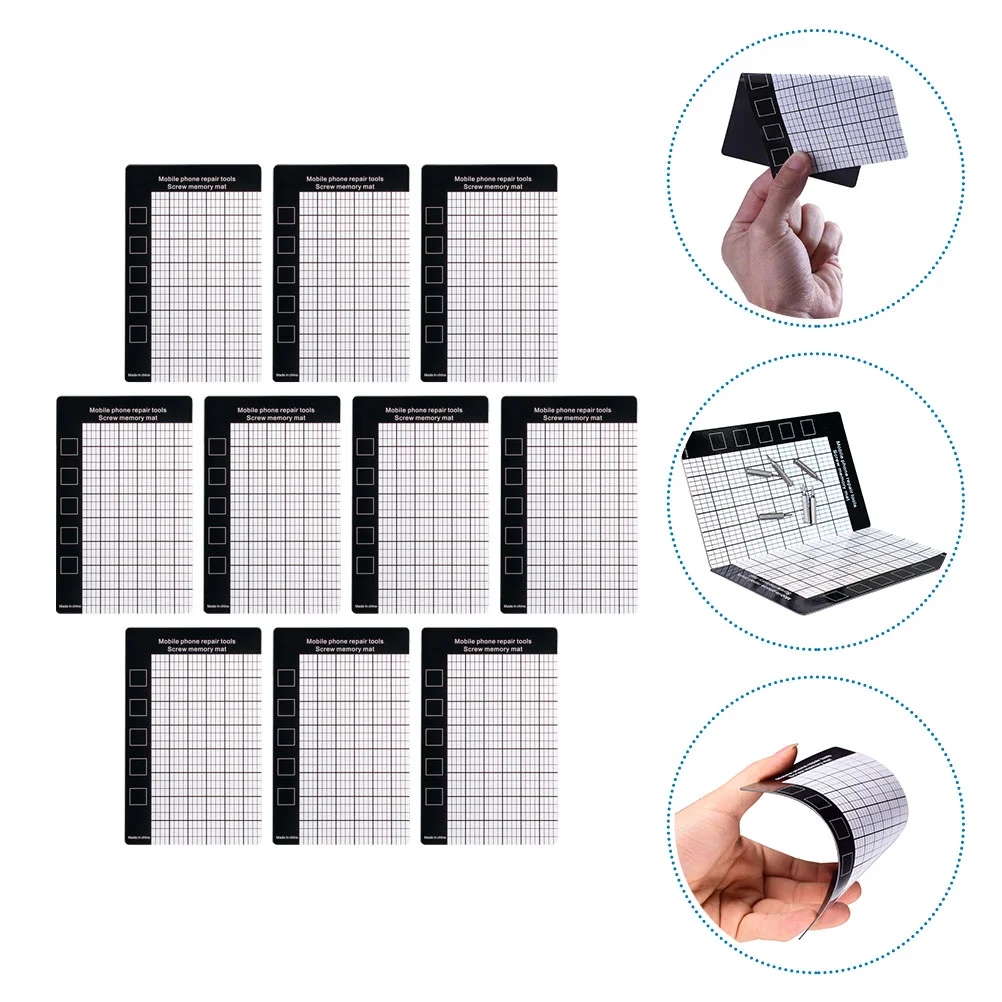 

10PCS Magnetic Screw Memory Mat Phone Disassembly Repair Screw Storage Work Pad