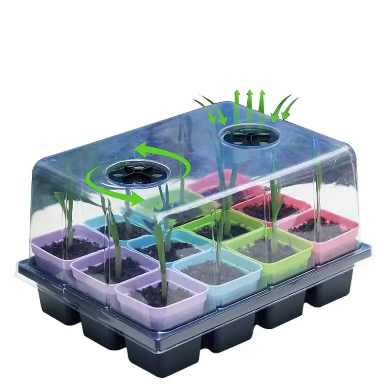 

Plant Germination Kit Ideal For Starting Seedlings & Easy To Transplant Seed Starting Trays Plant Kit And Base Mini Greenhouse