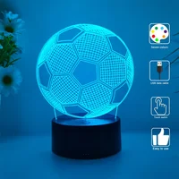 1 football 3D night light, Father's Day, holiday gift table light for family, atmosphere light, companion sleep light. 1