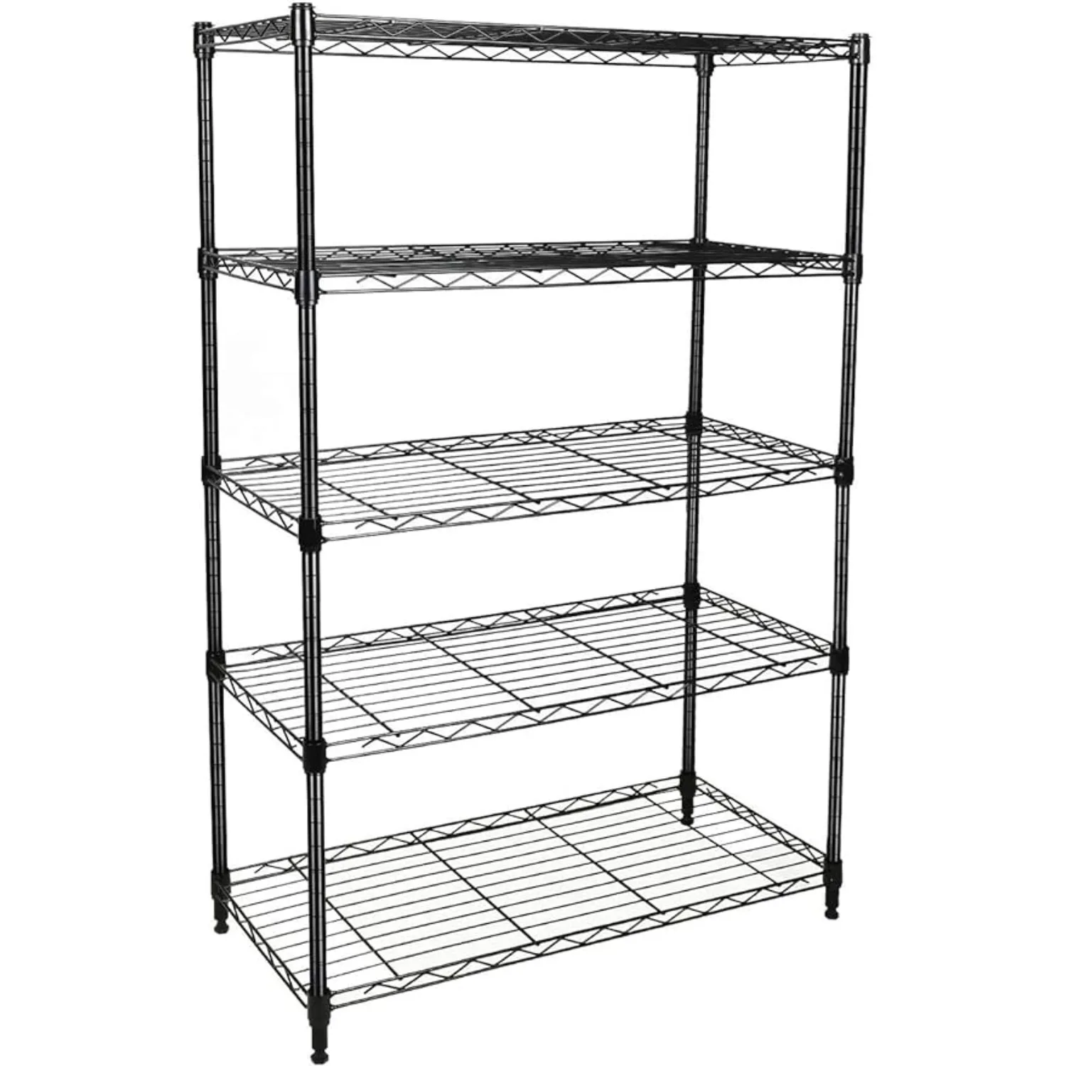 

Simple Deluxe Heavy Duty 5-Shelf Shelving Unit 1250Lb Capacity, 29.92" D x 13.98" W x 62.99" H, 5 Tier, Black