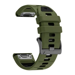 Silicone Watchband Strap - Durable Wristband for Forerunner 955 965 (Army green black)