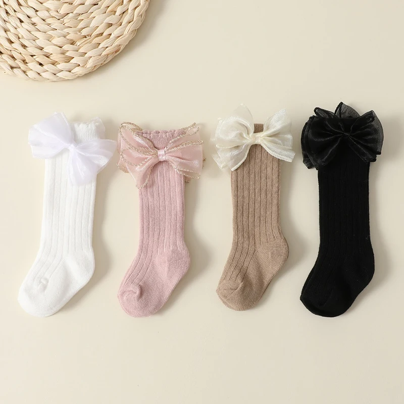 Autumn Baby Girls Mid Tube Socks Solid Color Infant Accessories