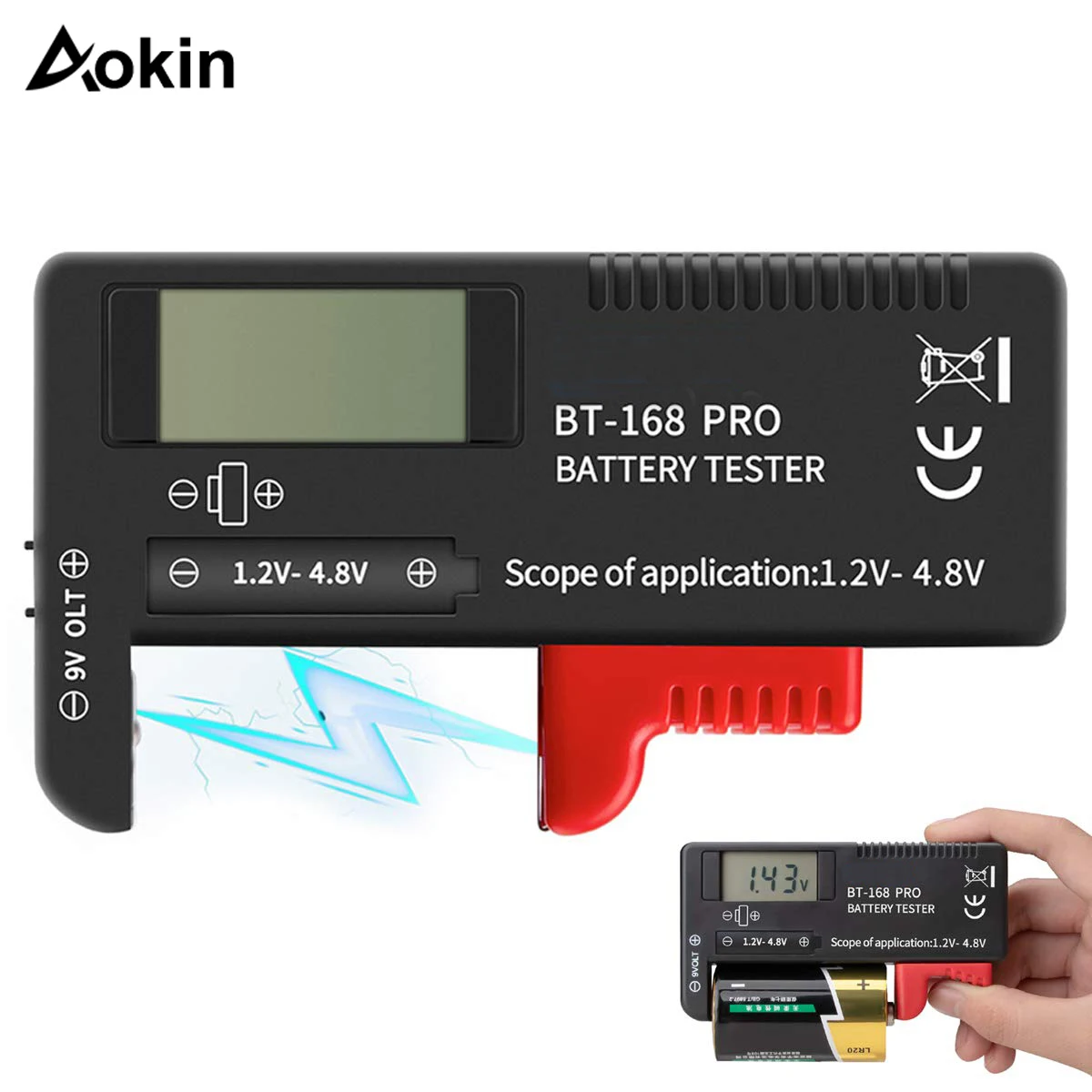 BT168PRODigitalBatteryCapacityTesterUniversalBatteryTesterBatteryCapacityTester