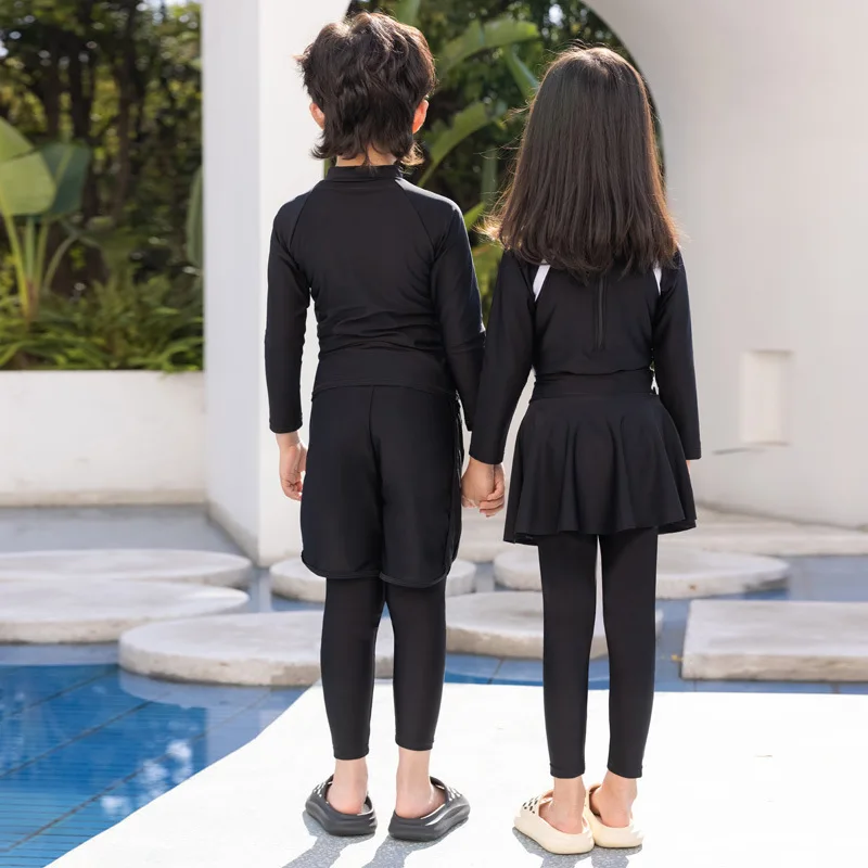 Kids Girls Boys Swimsuit Long Sleeve pants Sun Protection Swimming Beach Wear Cute Playful Rash Guard rash guard