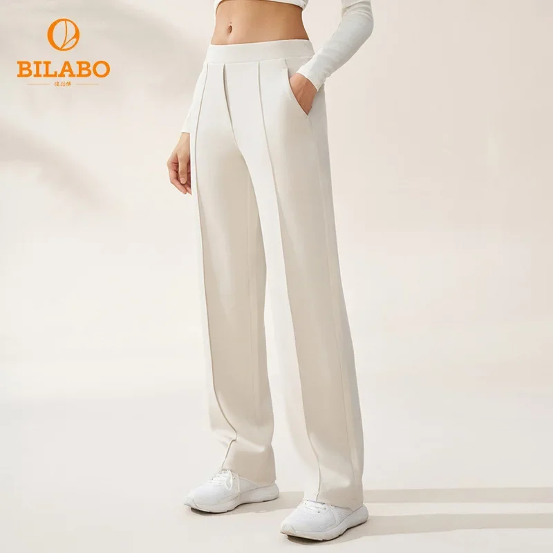 BILABO New Mid-Waist Loose Sports Pants Women Casual Versatile Straight Leg Modal Draping Wide Leg Skateboard Trousers