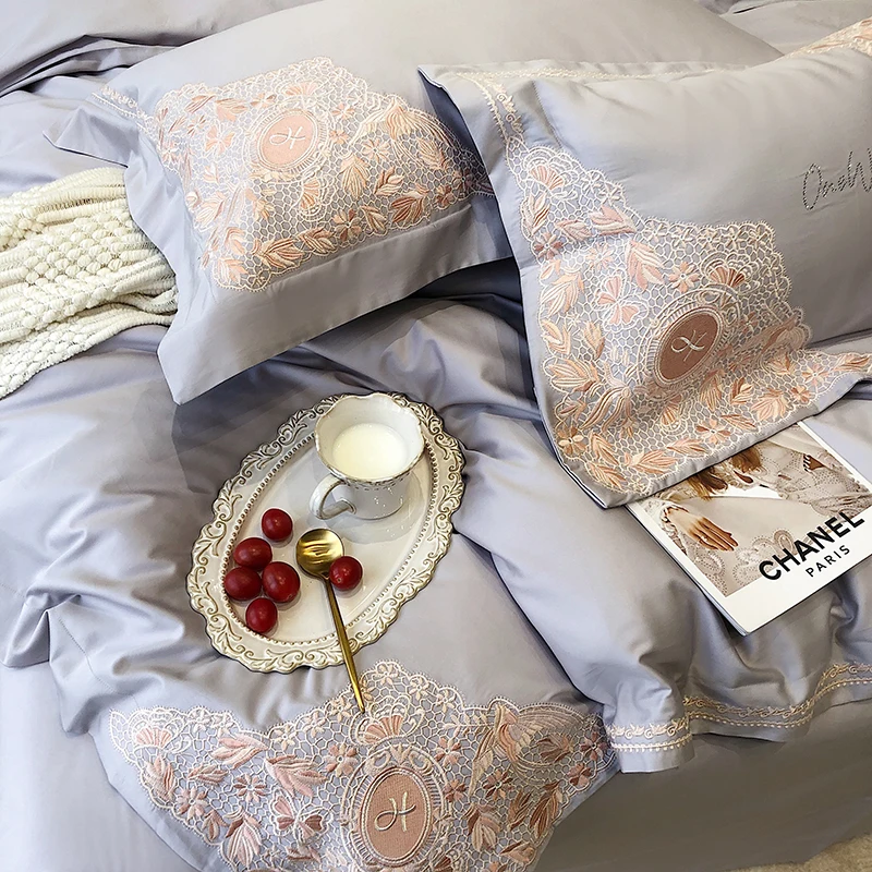 Waliicorners Egyptian Long-staple Cotton Quilt Cover Bed Linen Pillow Shams Bedclothes Luxury Embroidery 100S Australian Cotton Bedding Set 24 Saad6a9137daa4e24aa6a50f674f23b4eu