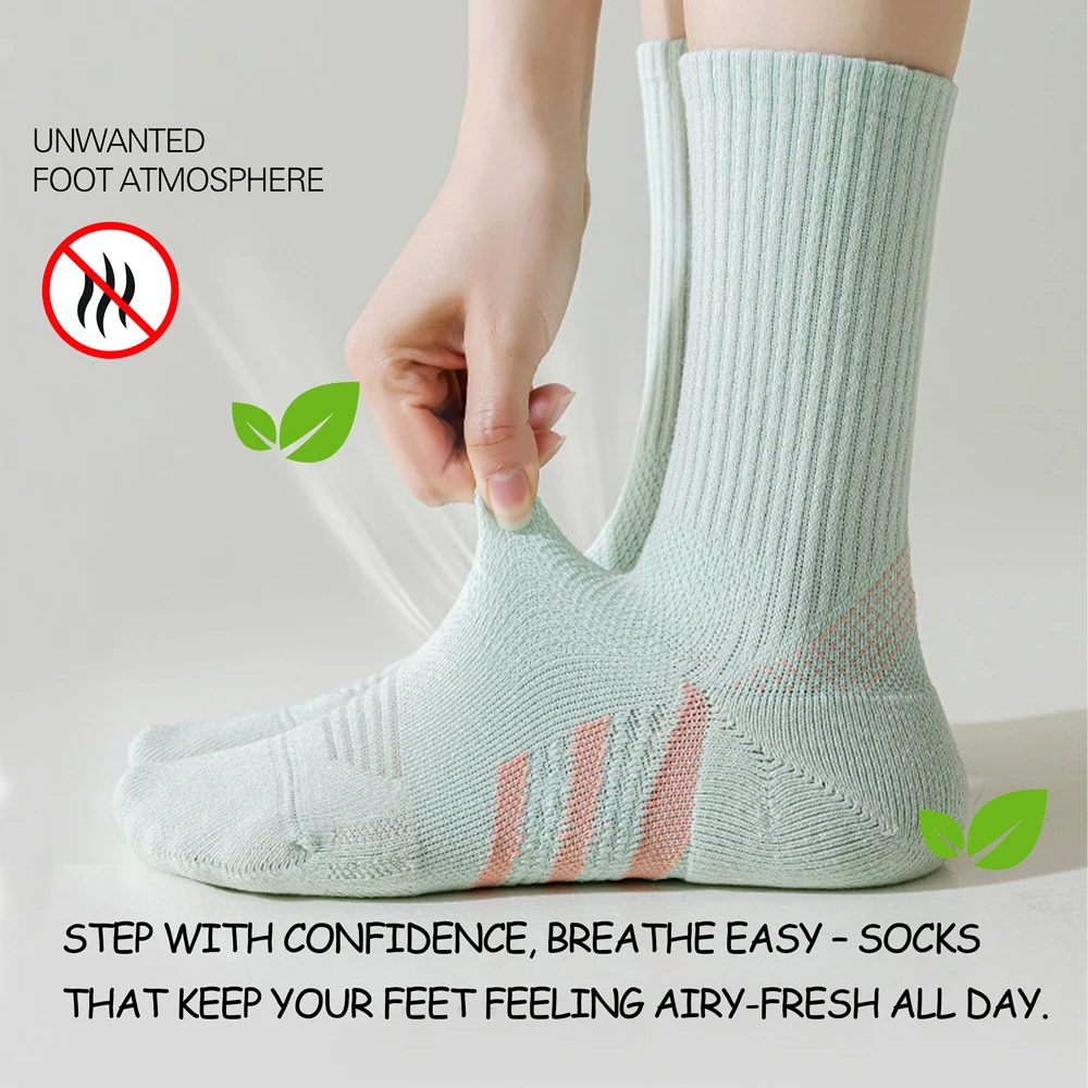 Arch Support Mid-Calf Socks Badminton/Tennis/Fitness Shock Absorbing Performance 1/2Pairs