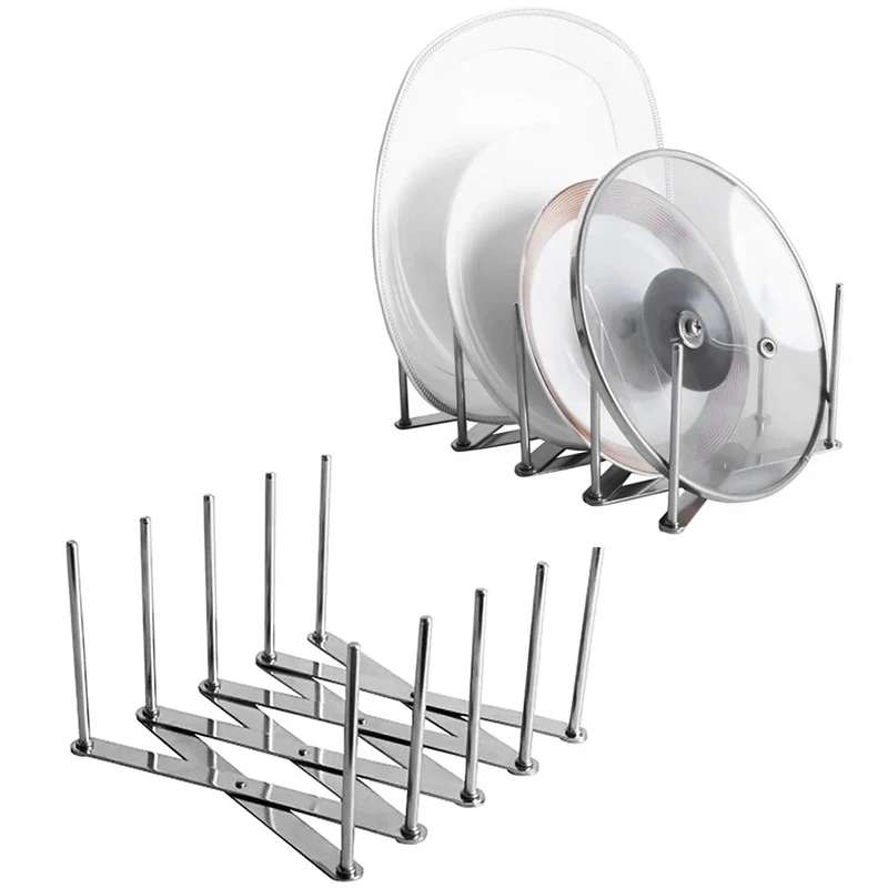 Set De 3 Soportes De Acero Inoxidable Para Tapas De Ollas Y Sartenes – Topfi, Organizador De Cocina