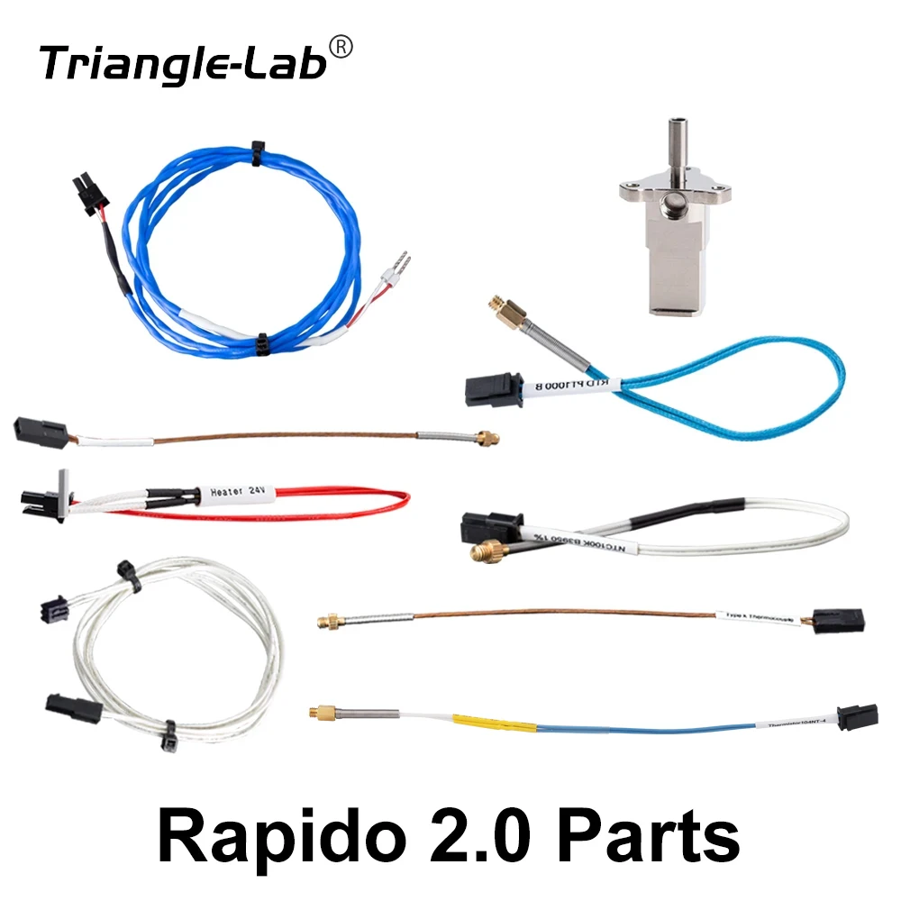 Trianglelab Rapido v2 Kit Aquecedor de Cerâmica Termopar Heatblock K500 m4 104gt2 100k 3950 Pt1000 para Hotspot Rapido V2.0