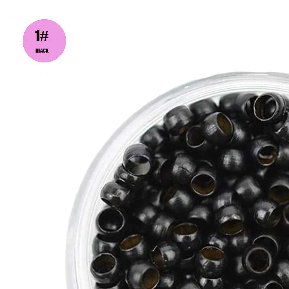 나노 팁 헤어 익스텐션용 보이지 않는 나노 마이크로 비즈, 나노 링 비즈, 미니 나노 비즈, 구리 링, 2.5mm, 1000 개