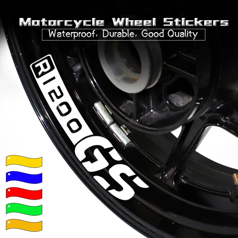 2023 Wheel Sticker For BMW R1200GS R1200GSA Motorcycle Outer Rim Reflective Waterproof Decorative Decal Stickers r1200gs 4 color motorcycle side tank pad cover sticker for bmw r1200gs lc adv r 1200 gs adventure r1200gsa 2014 2019 2016 2017 2018