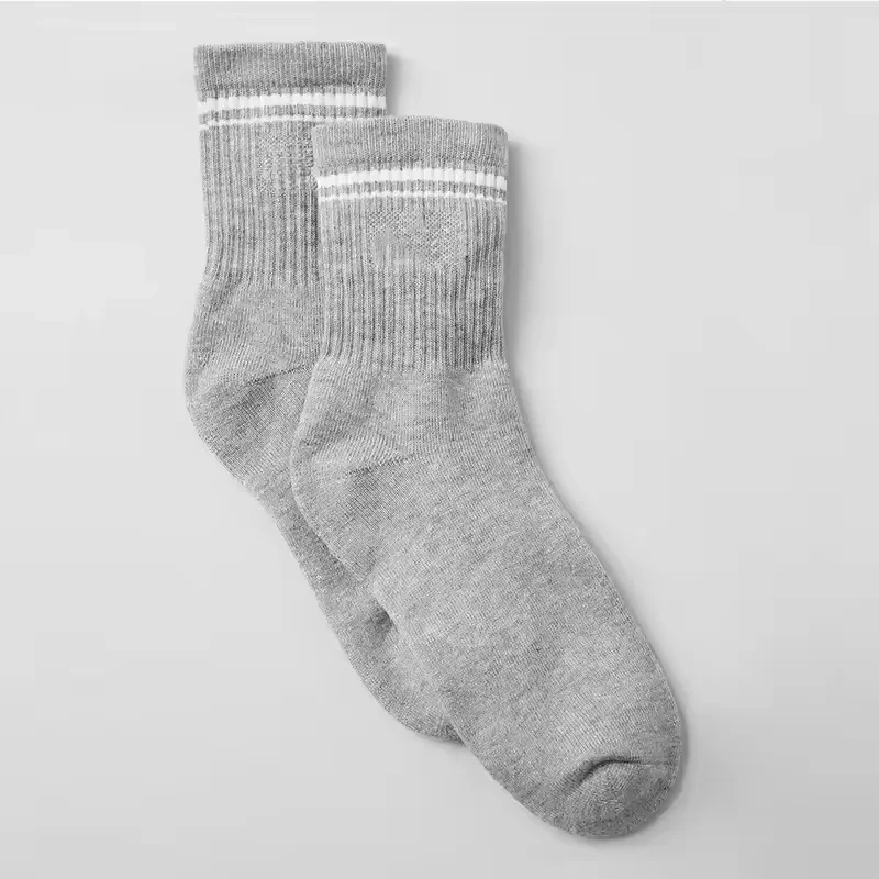 Sports Socks Yoga Instant Classic Unisex Half-Crew Throwback Sock Gravel Athletic Pure Cotton