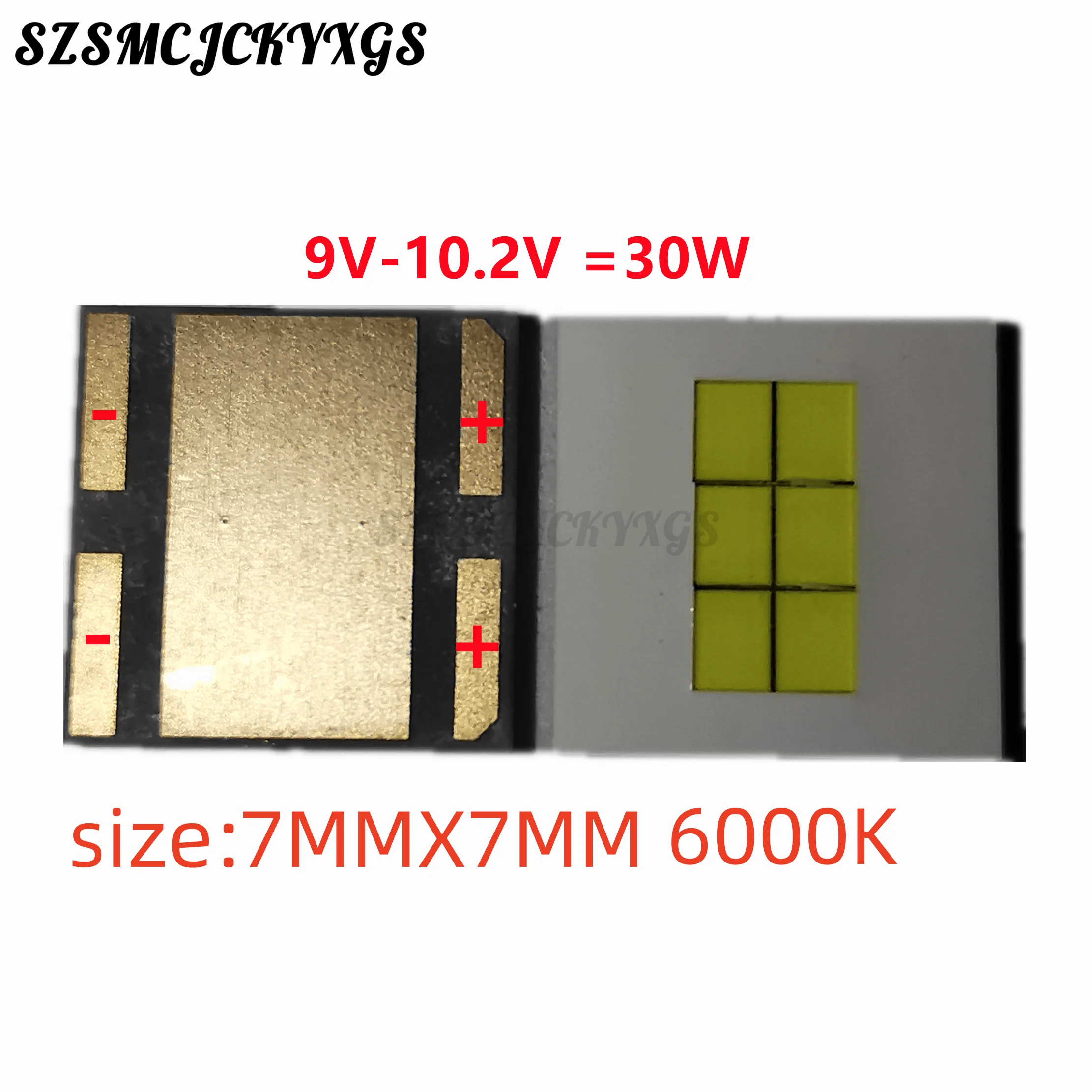 10PCS Warm white 5500K white 6000K LED SMD 7070 Chip 9.6-10V 3000MA 3500LM FOR Car Headlights H7 LED H4 H1 H3 H11 9005 HB4/9006