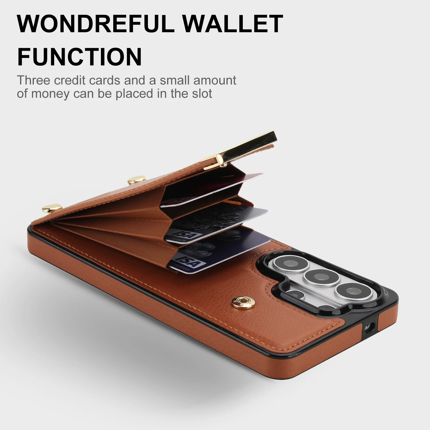 Leather Flip Phone Case With Card Holder For Samsung Galaxy_voghion.com
