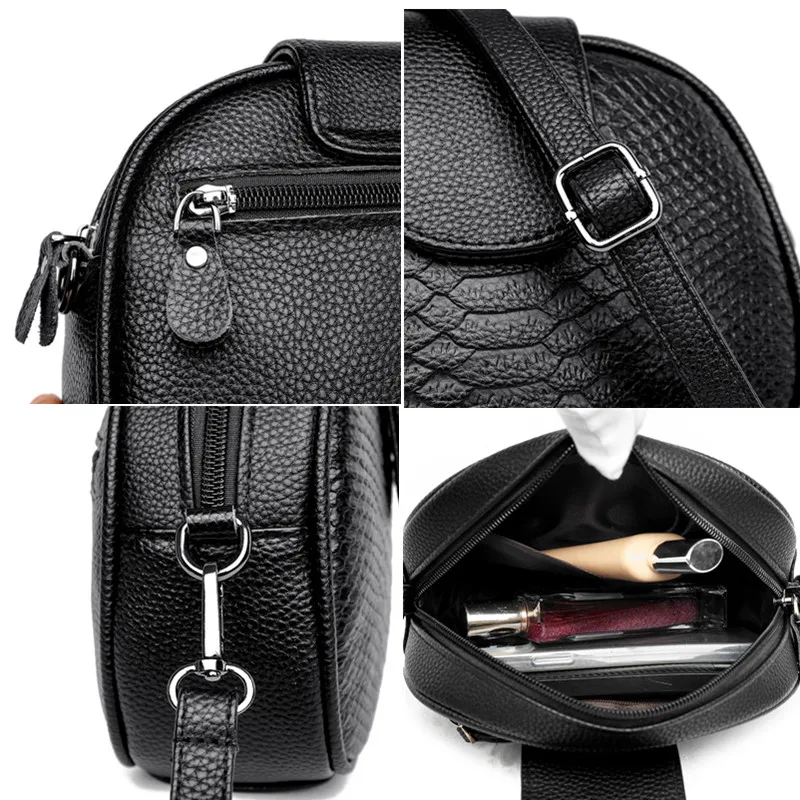 Small Cowhide Handbag Genuine Leather Women Messenger Bags Female Shoulder Bag Vintage Leather Bolsa Feminina